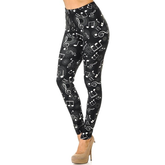 Plus Size Musical Note Leggings | Music Note, Music‎ Notes - Picture 5 of 12